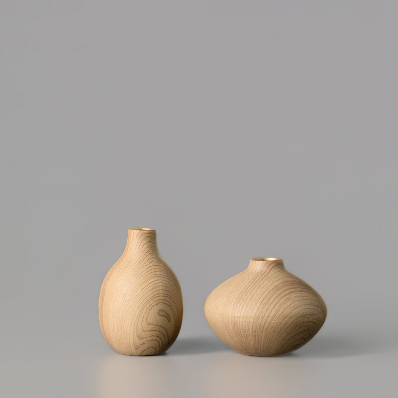 Light Veneer Budvases — Set of 2