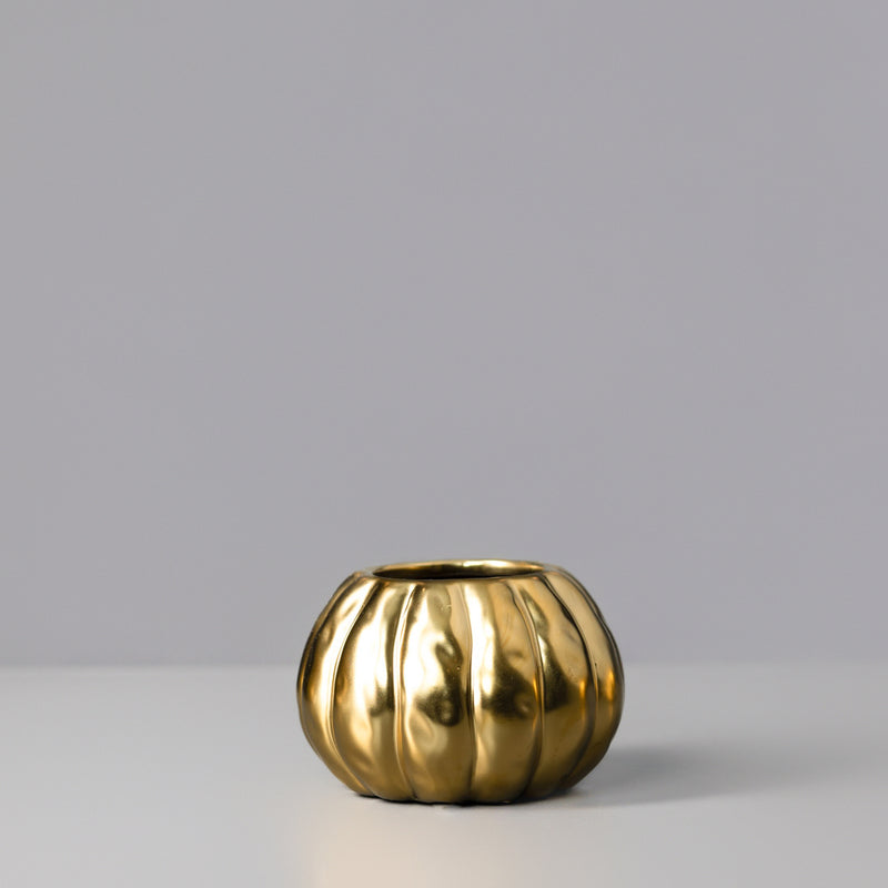 Gold Pumpkin Vase — Medium (Alt Shot)