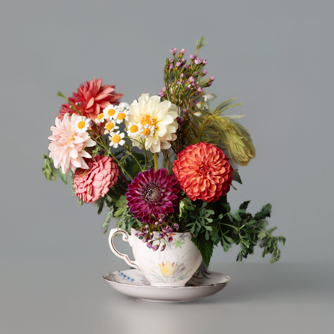 Melissa's Vintage Teacup Bouquet