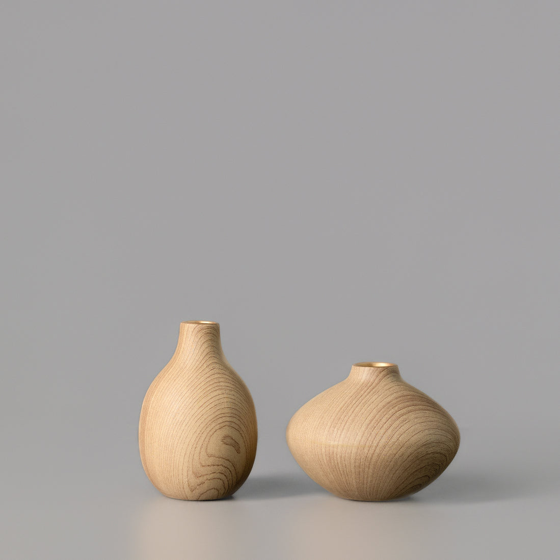 Light Veneer Budvases — Set of 2