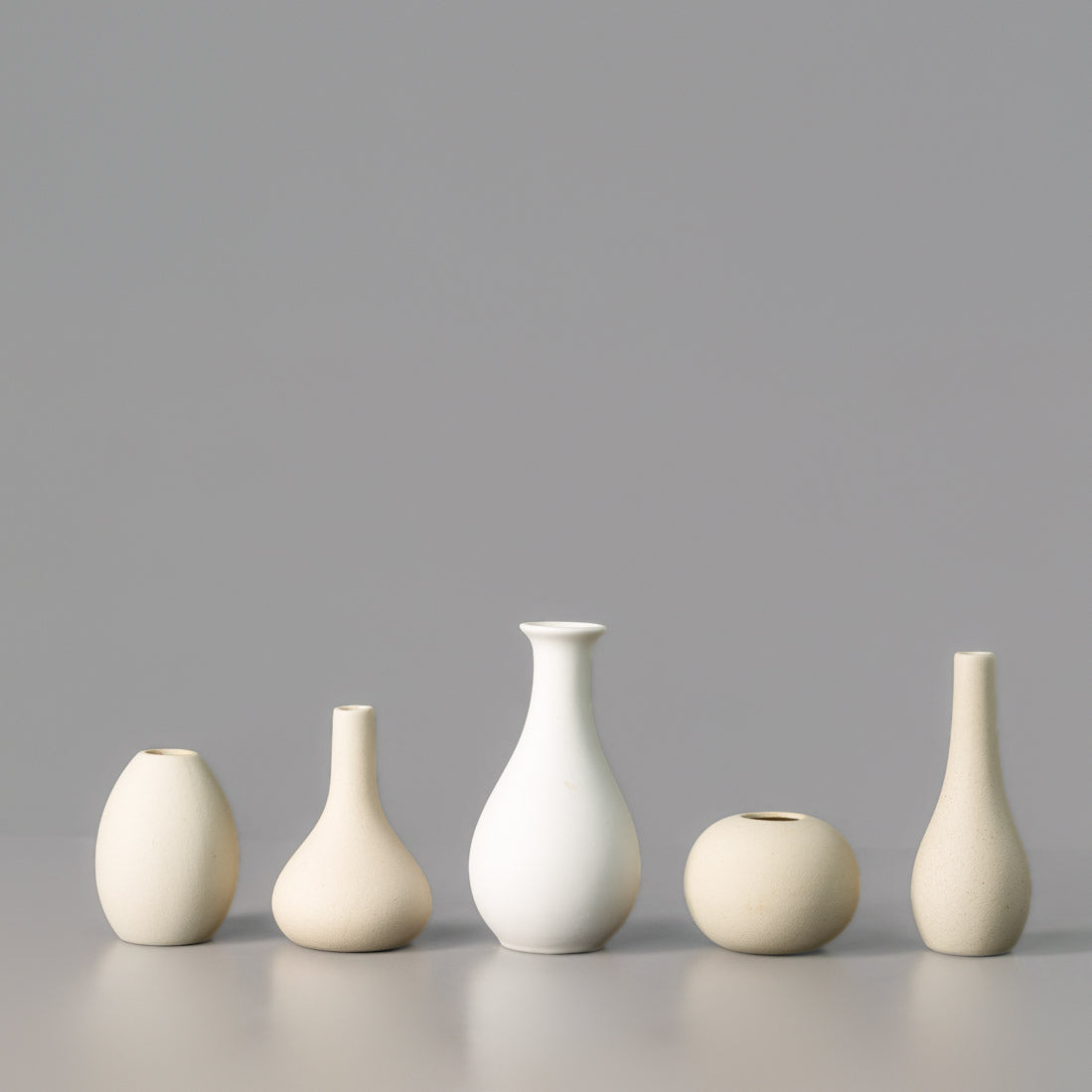 White Budvase Set — 4 Shapes