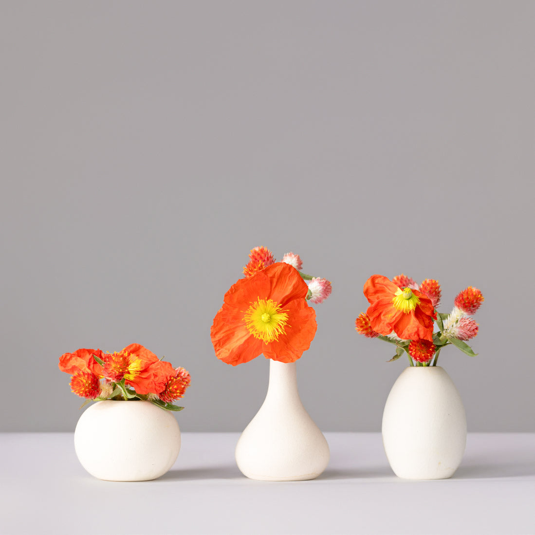 Orange Poppies & Clover Budvase Trio (Alt Listing)