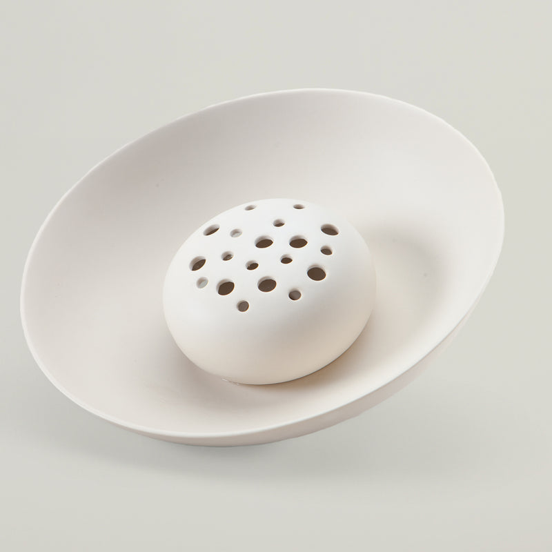 Ceramic Flower Frog Bowl Vase