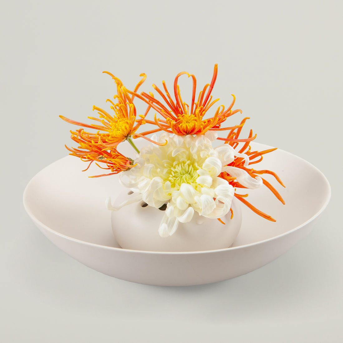 Ceramic Flower Frog Bowl Vase